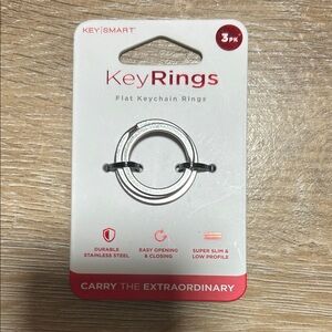 Silver Flat Keychain Rings - 3 Pack